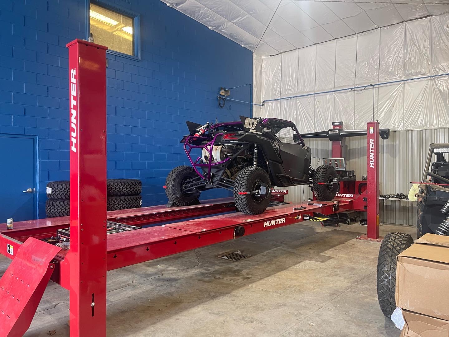 Polaris RZR on alignment rack